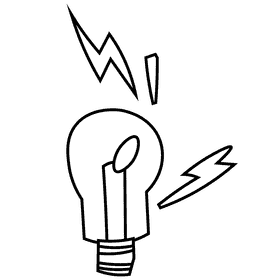 Brain lamp black and white clipart