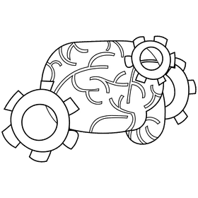 Brain mechanism black and white clipart