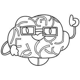 Brain smart black and white clipart