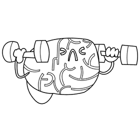 Brain strong black and white clipart