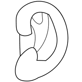 Ear black and white clipart