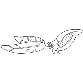 Ear elven black and white clipart