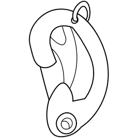 Ear piercing black and white clipart