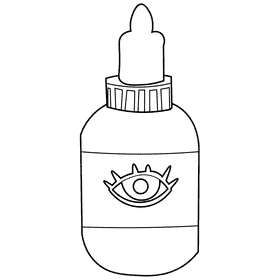 Eye eyedrops black and white clipart