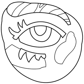 Eye face black and white clipart