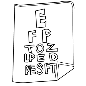 Eye table black and white clipart