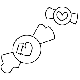 Heart candy black and white clipart