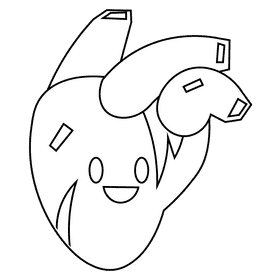 Heart happy black and white clipart