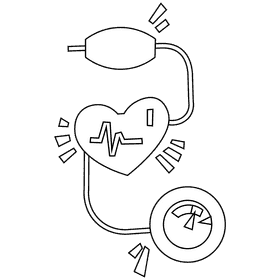 Heart heartbeat black and white clipart