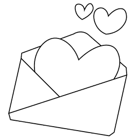 Heart letter black and white clipart