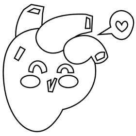 Heart love black and white clipart