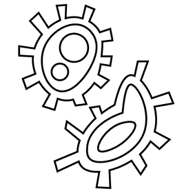 Intestines bacteria black and white clipart