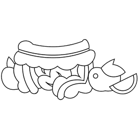 Intestines food black and white clipart