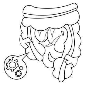 Intestines sick black and white clipart