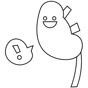 Kidneys happy black and white clipart
