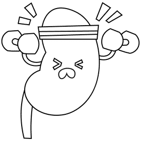 Kidneys strong black and white clipart