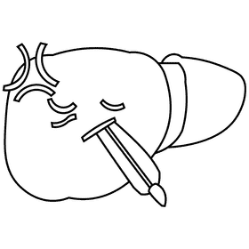 Liver ill black and white clipart