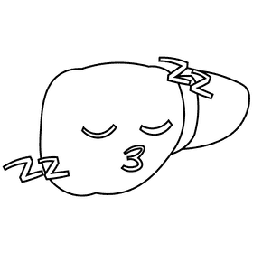 Liver sleep black and white clipart