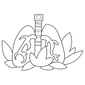 Lungs helth black and white clipart