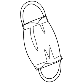 Lungs mask black and white clipart