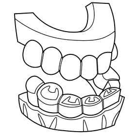 Mouth jaws black and white clipart