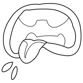 Mouth tongue black and white clipart