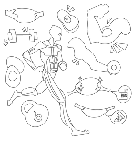 Muscles black and white vector