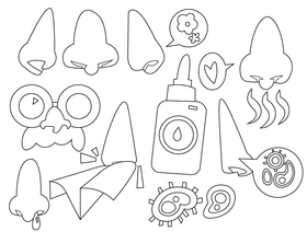 Nose black and white vector