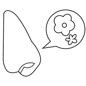 Nose flowers black and white clipart