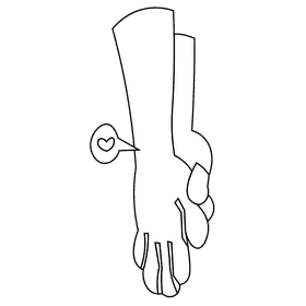 Skin hands black and white clipart