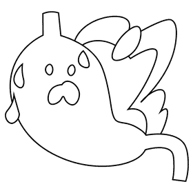 Stomach fire black and white clipart