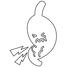 Stomach hungry black and white clipart