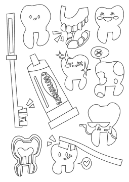 Tooth black and white vector