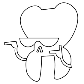 Tooth cool black and white clipart