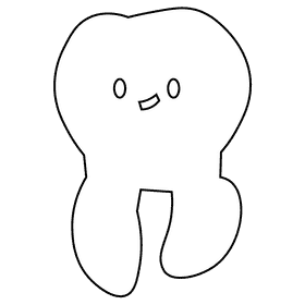 Tooth black and white clipart