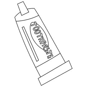 Tooth toothpaste black and white clipart