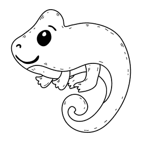 Chameleon black and white clipart