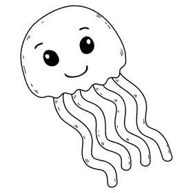 Jelly fish black and white clipart