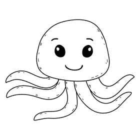 Octopus black and white clipart