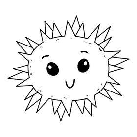 Sea urchin black and white clipart