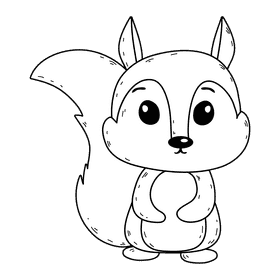 Squirrel black and white clipart