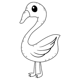 Swan black and white clipart