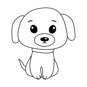 Dog black and white clipart