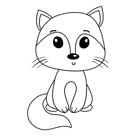 Fox black and white clipart