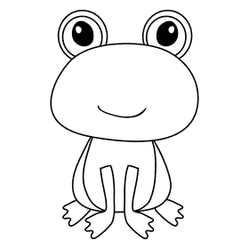 Frog black and white clipart