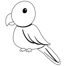 Parrot black and white clipart