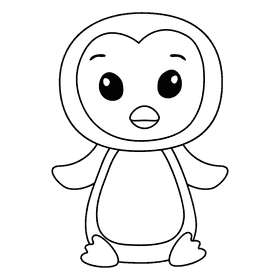 Penguine black and white clipart