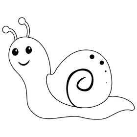 Snail black and white clipart