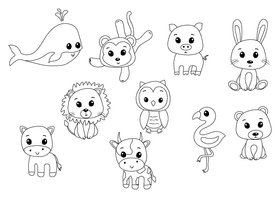 Animals black and white vector