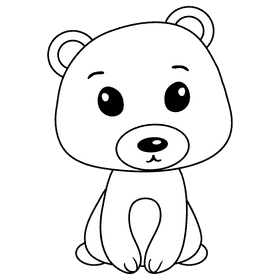 Bear black and white clipart